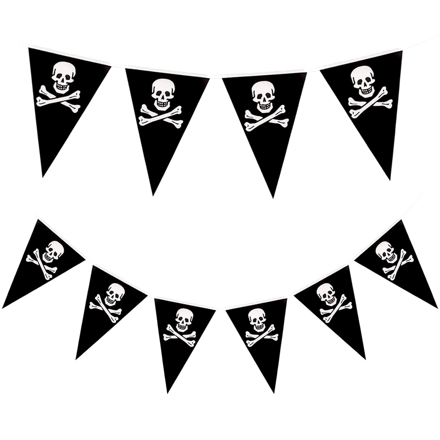 SHATCHI Pirate Bunting Banner Garland - 6M Plastic Skull & Crossbones Decoration 4