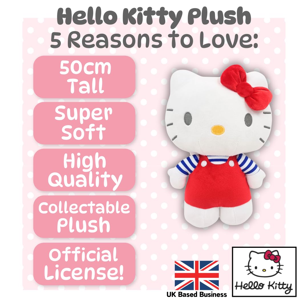 Hello Kitty Official Plush - 50 CM Large Standing Red Dress for Collectors & Kids 6