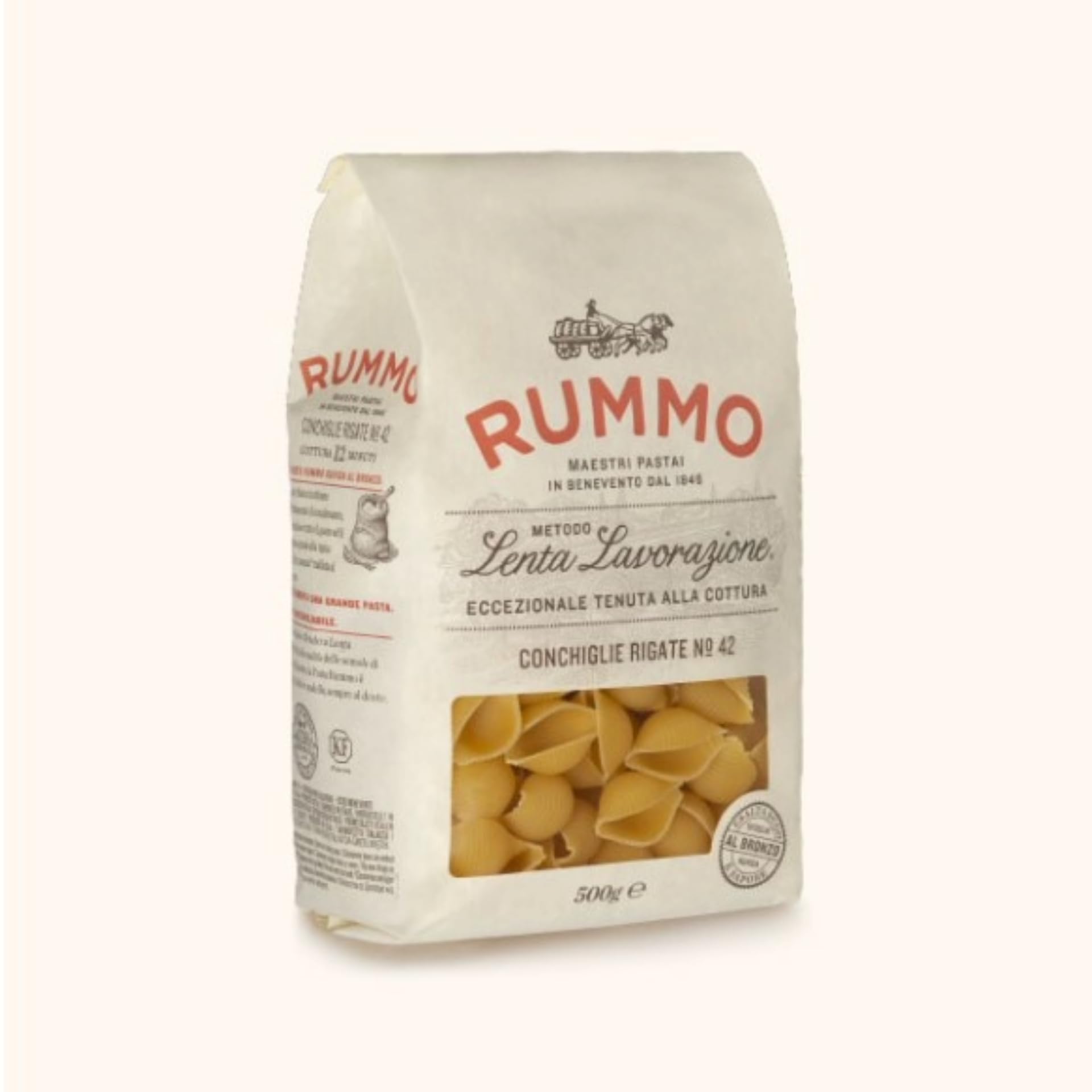 Rummo Conchiglie Rigate Pasta No.42 | 500g Italian Short Pasta Shells