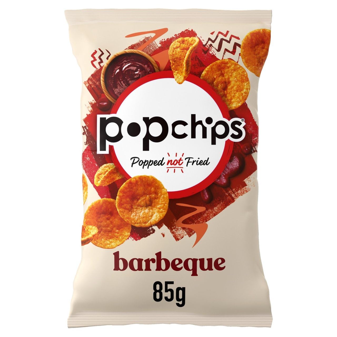 Popchips Barbeque Sharing Crisps - Popped Not Fried | 8 Pack of 85g Bags