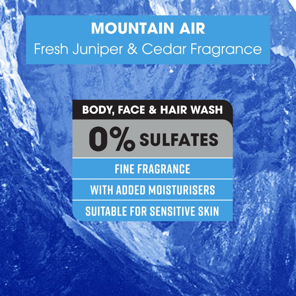 Soft & Gentle Men Mountain Air 3 in 1 Sulfate Free Shower Gel | 400ml | Dermatologist Approved 5