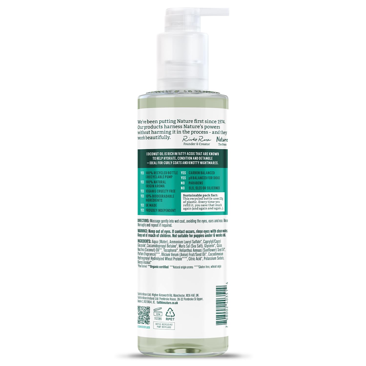 FAITH IN NATURE Coconut Dog Shampoo - pH-Balanced, Vegan & Cruelty-Free | 400ml