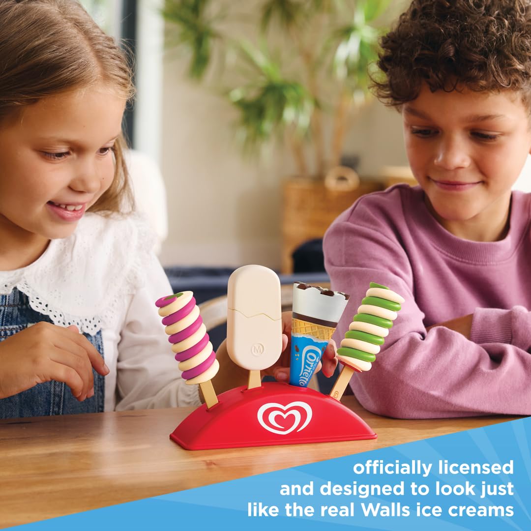 Casdon Official Walls Ice Cream Stand Toy - Pretend Play Set | Ages 2+ | Includes 4 Walls Ice Creams 3