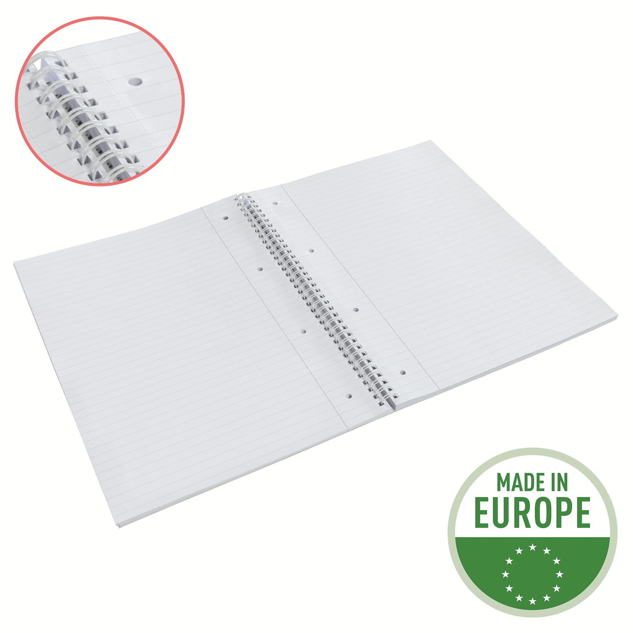 Esselte A4 Wirebound Notebook Ruled, 100 Sheets/200 Pages, Green | Colour'Breeze Embossed Cover 4