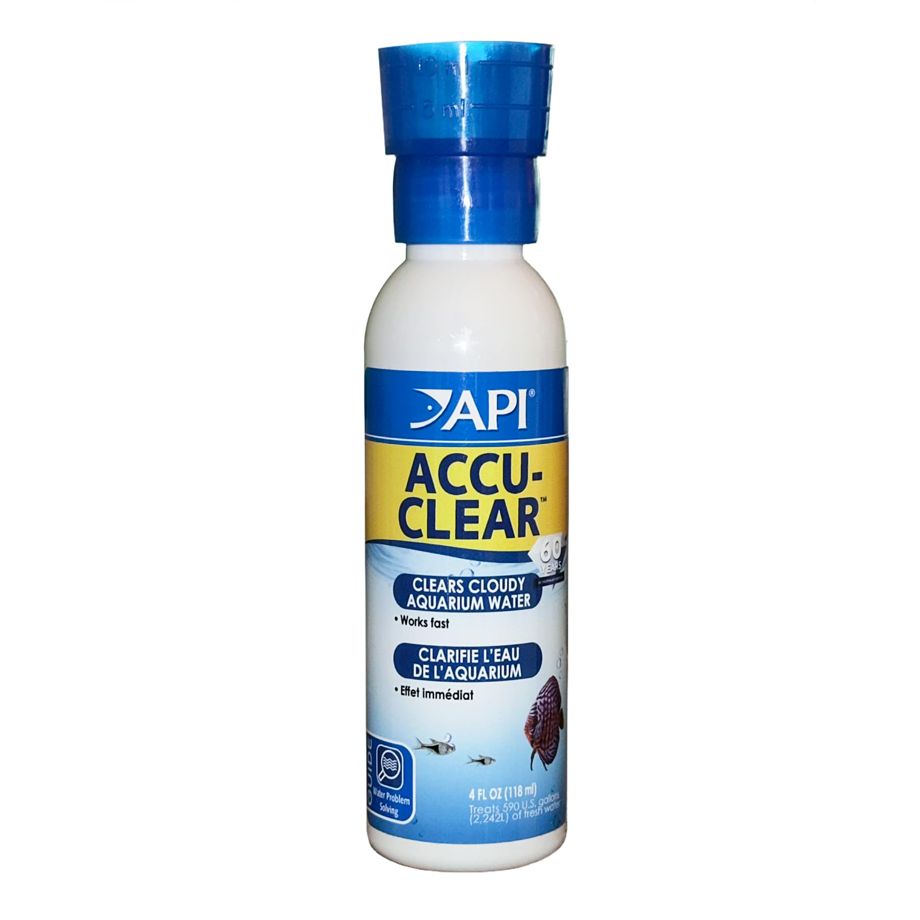 API ACCU-CLEAR Freshwater Aquarium Water Clarifier - Clears Cloudy Water Fast | 118 ml Bottle