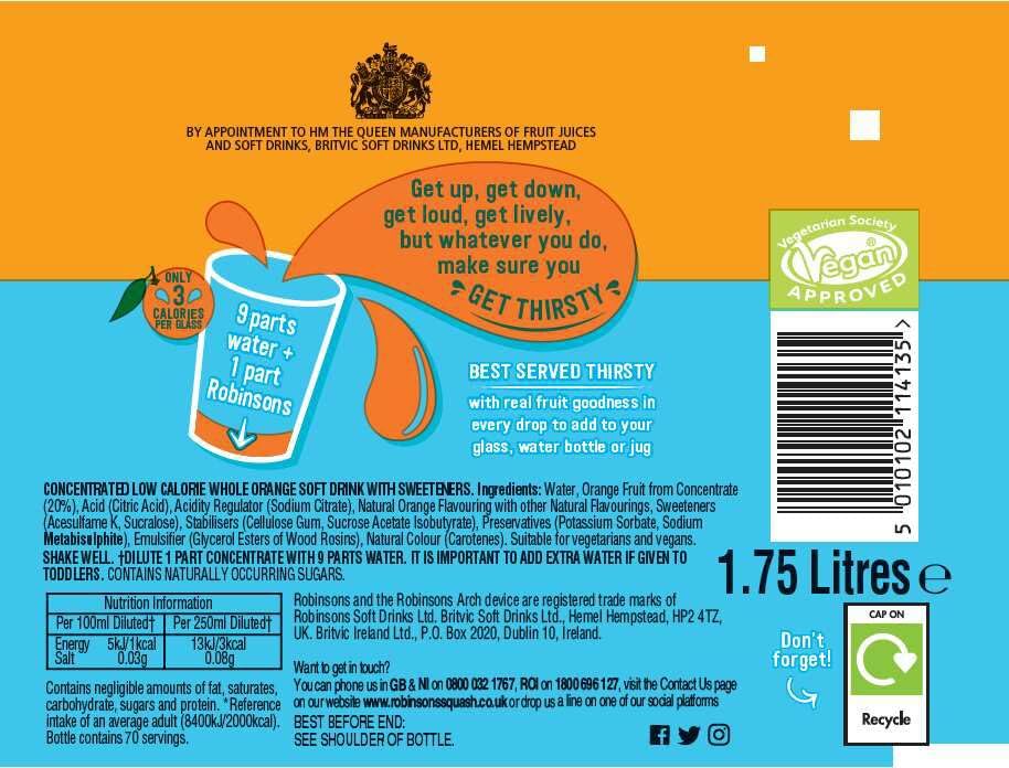 Robinsons Doppelt Stark Orangensaft ohne Zuckerzusatz 1,75L 8