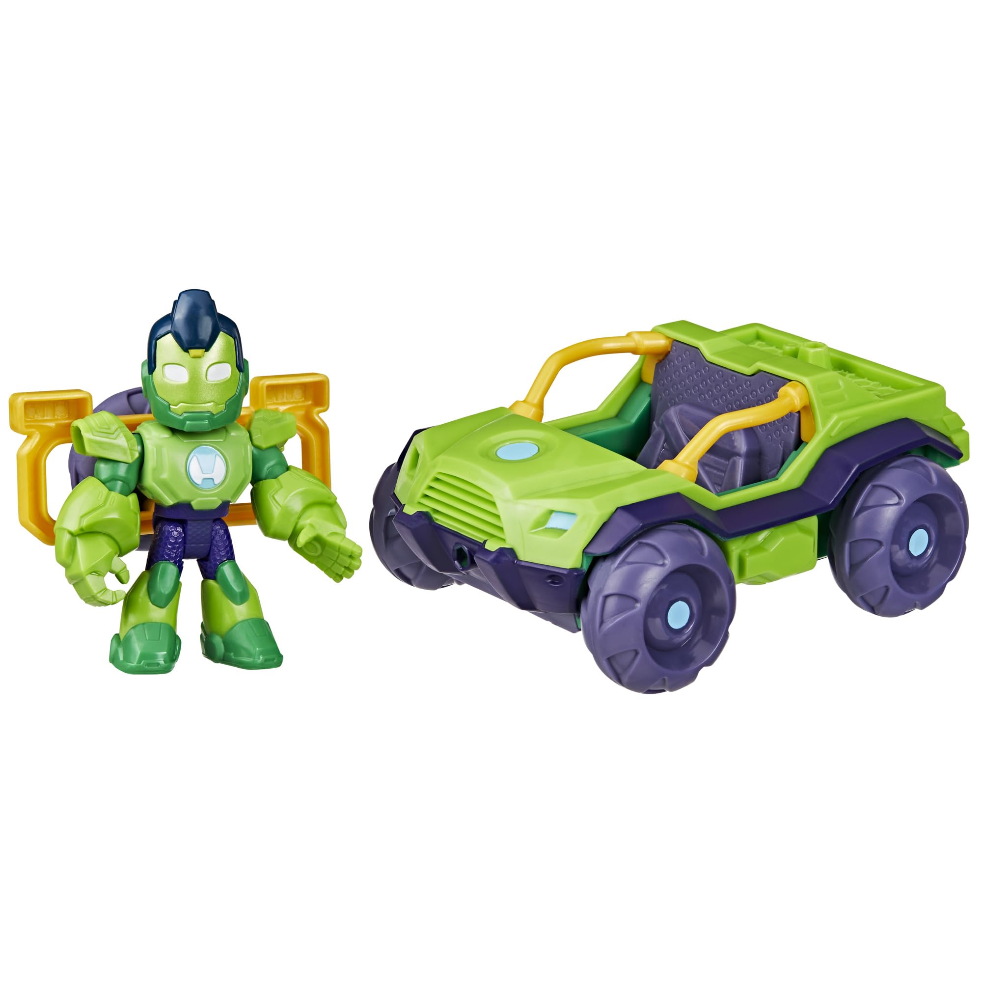 Marvel Iron Hulk Action Figure & Toy Vehicle Set with 2-in-1 Accessory | 7.6-CM Scale | Ages 3+