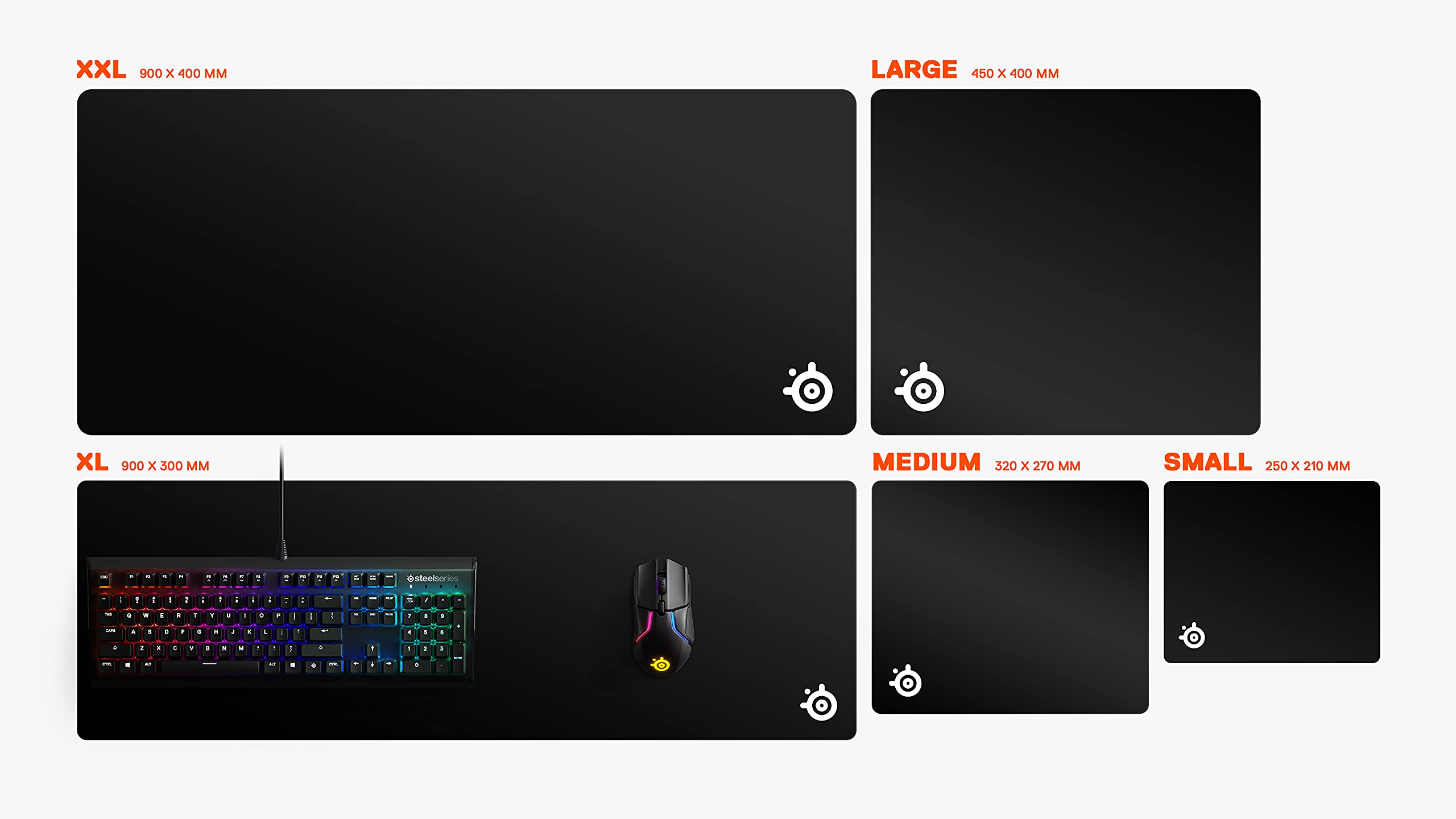 SteelSeries QcK XXL - Gaming mousepad - fabric - rubber backing - black (900mm x 400mm x 2mm) 7