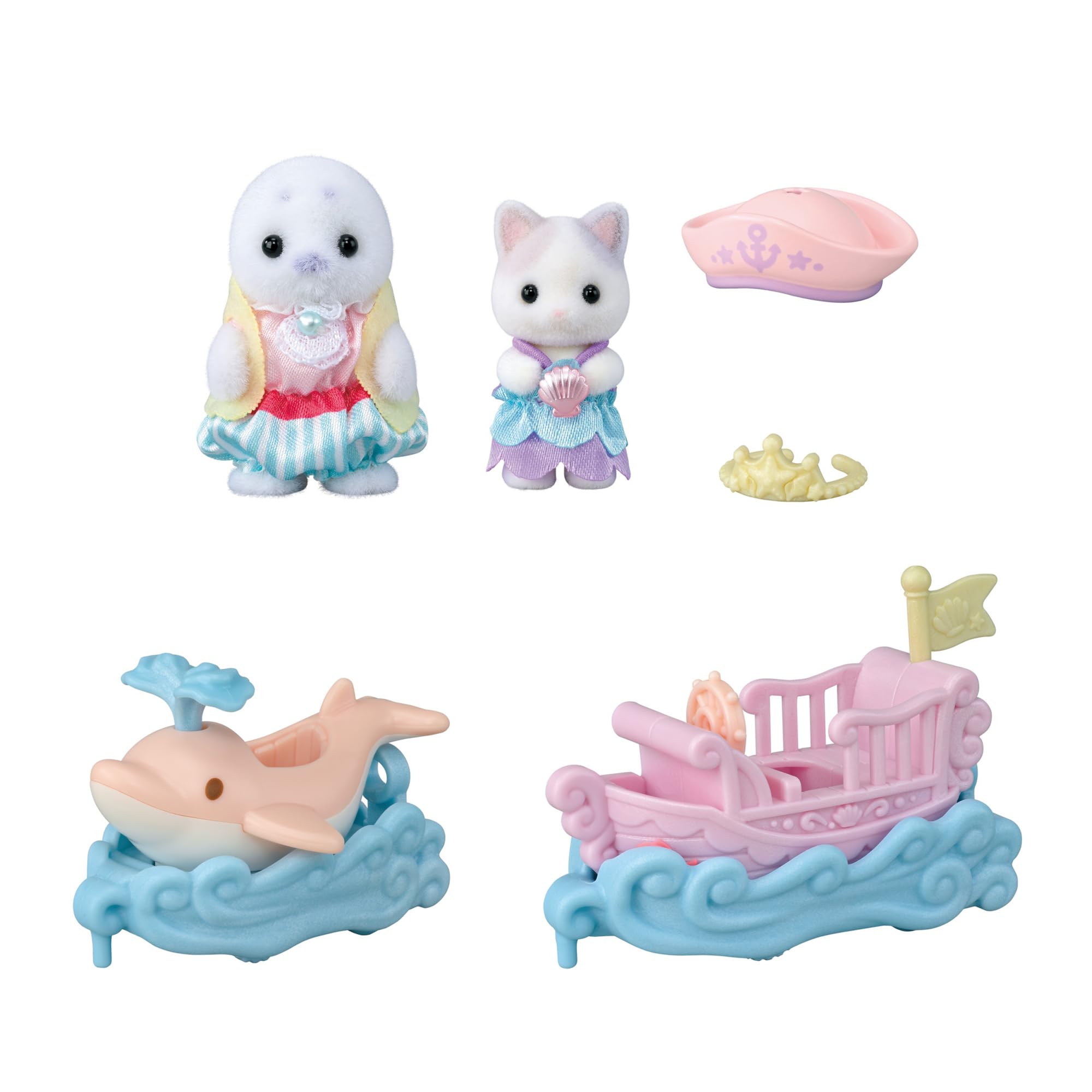 Sylvanian Families Amusement Park Ride Set 5820 | Includes Seal Baby & Latte Cat Cradled Baby | Ages 3+ 5