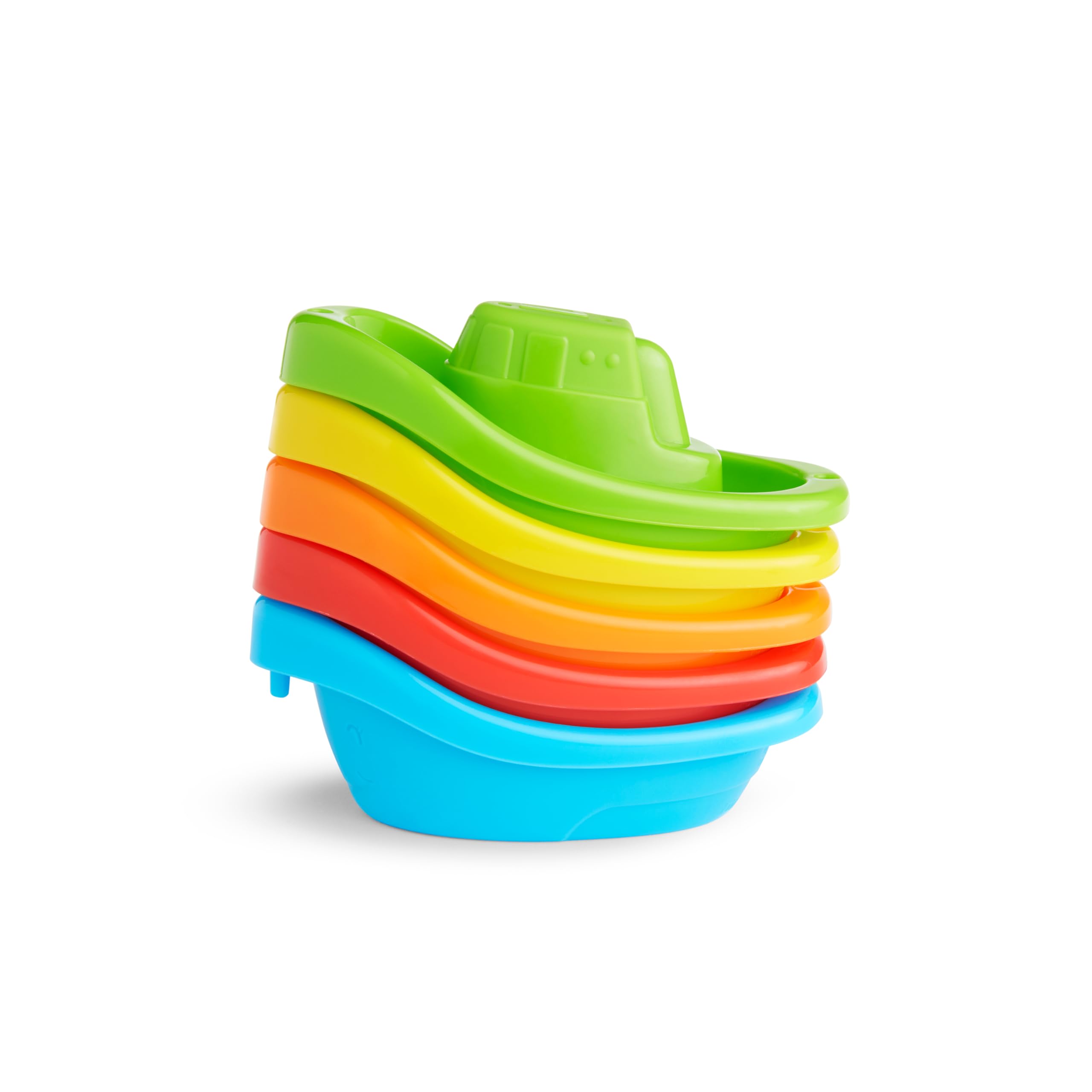 Munchkin Fleet of 5 Boats Bath Toy | Linking, Numbered, Scoop & Strain Play | Ages 9+ Months