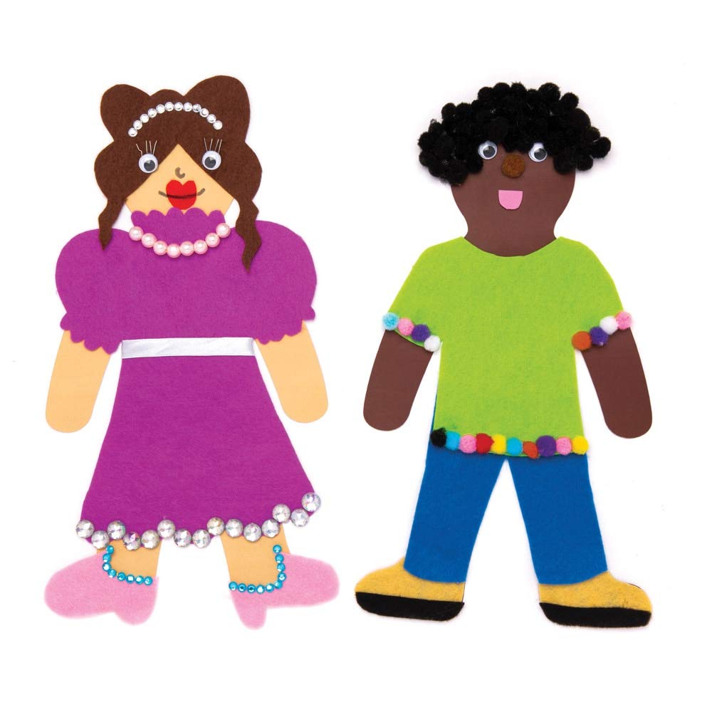 Baker Ross Skin Tone People Cut-Outs - 56 Pack, 26.5cm Figures, 120gsm Paper | Crafting for Kids 3