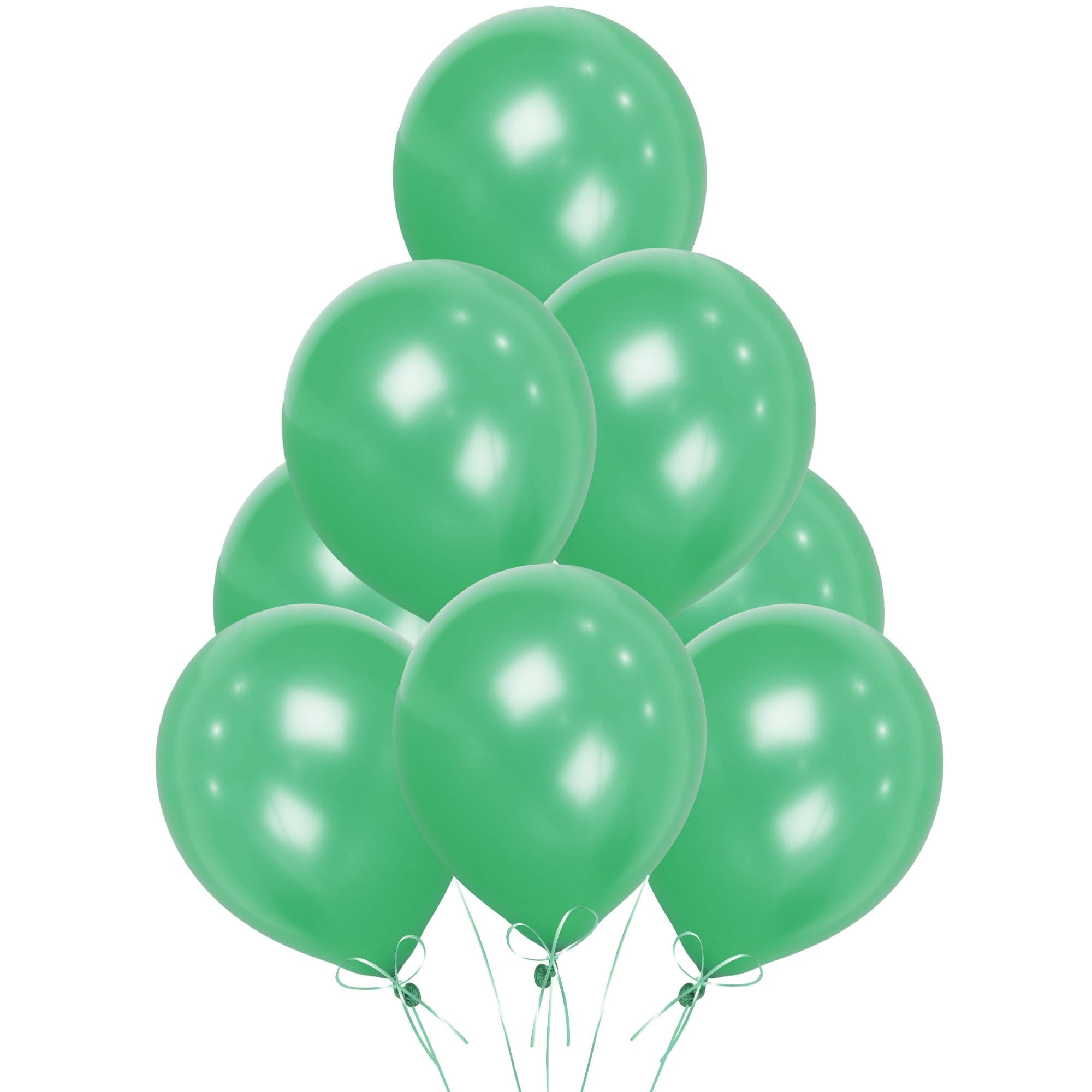 SHATCHI Green Latex Balloons - 25 Pack, 12 Inch Thick, Biodegradable for Parties & Events