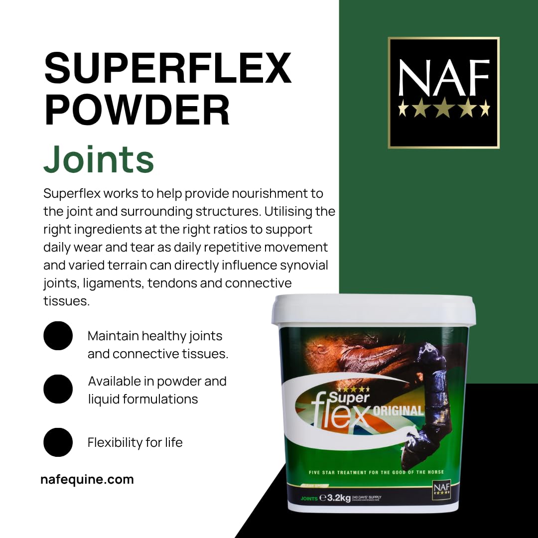 NAF Five Star Superflex Joint Supplement for Horses - 1.6kg Powder | High Glucosamine & MSM