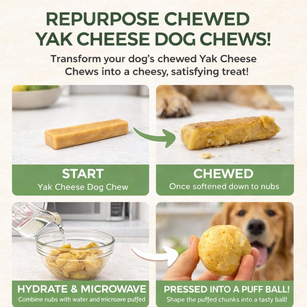SUPA PAWS Yak Cheese Dental Sticks - High Protein | Grain-Free | All Dog Sizes | 6 Pieces Small Yak Chews 3