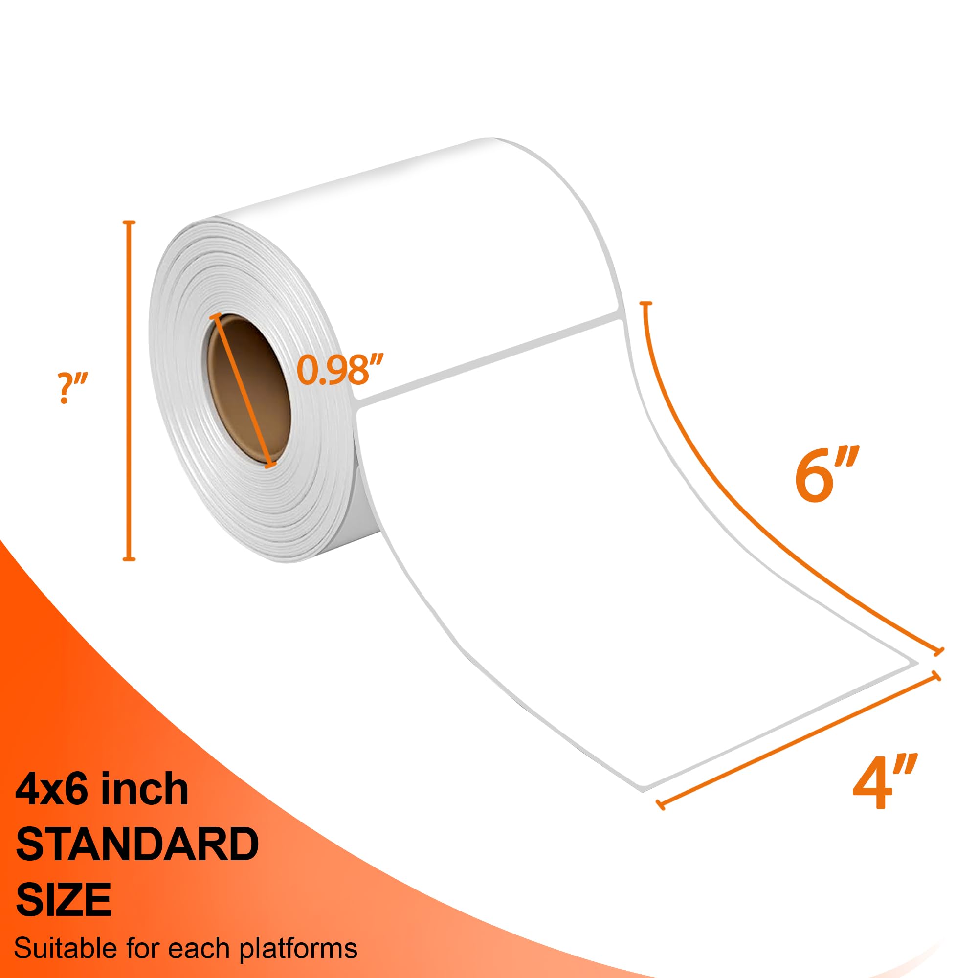 iSOUL Direct Thermal Printer Labels - 4x6 Inch (100x150mm) | 500 Labels per Roll | White Paper 3