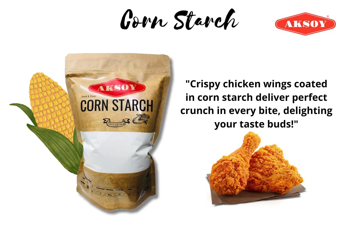 AKSOY Quality Corn Starch - 1.5KG Natural Pure Powder for Cooking & Baking | Gluten-Free Thickener 9