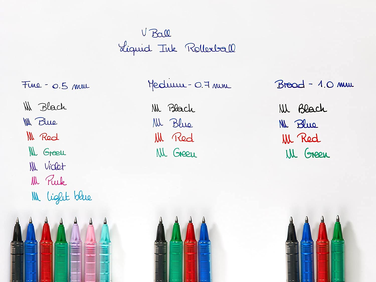 PILOT Set of 3 V-Ball 07 - Ball balls with liquid ink - black - medium tip 4