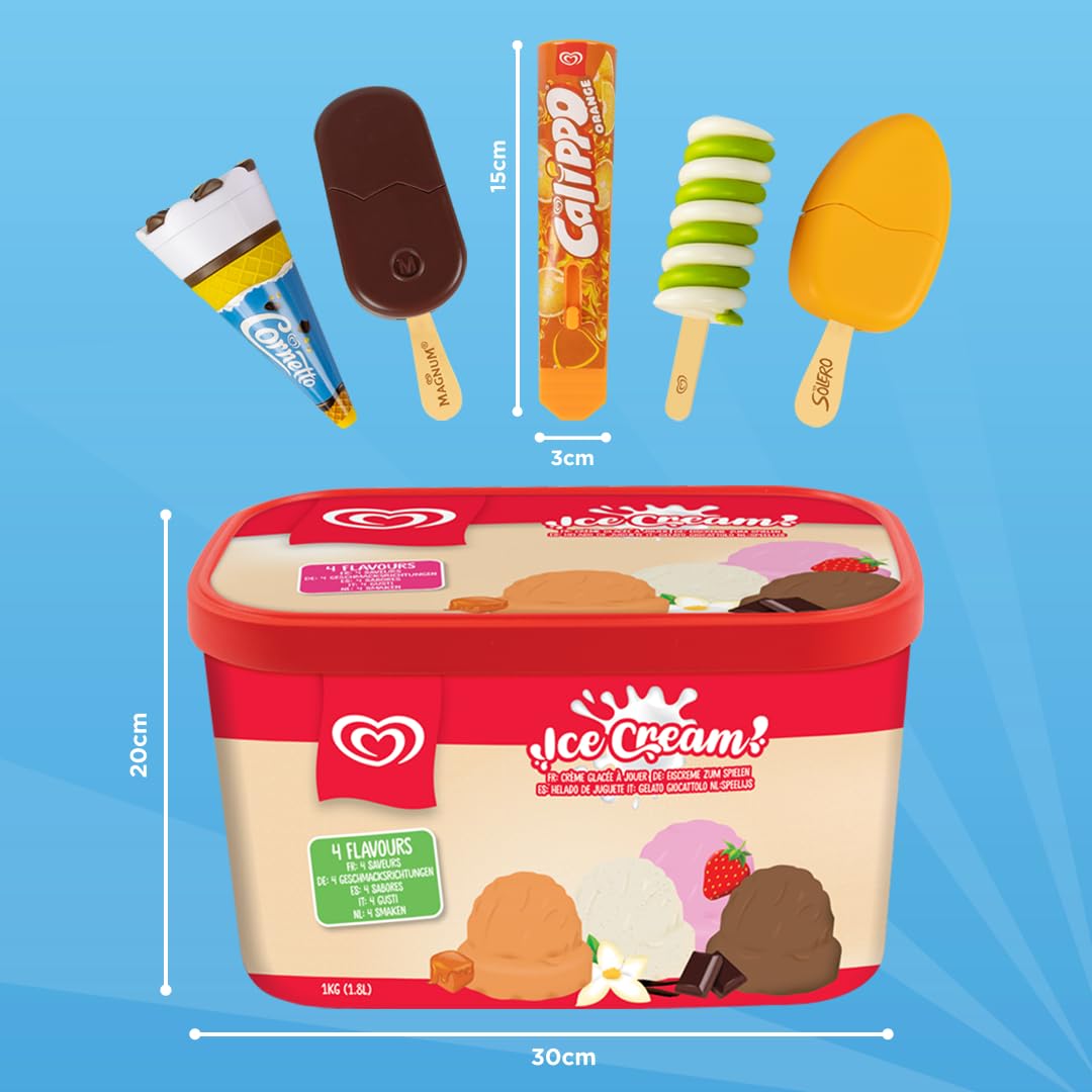 Casdon Walls Ice Cream Set - Includes Tub, Scoop & 5 Play Ice Creams | Ages 2+ 6