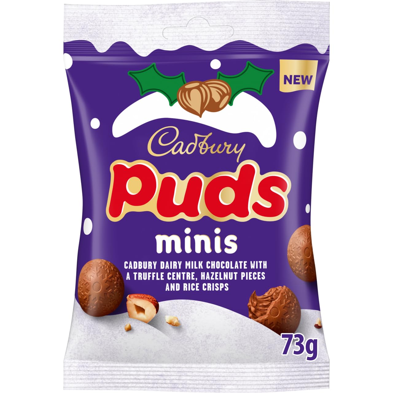 Cadbury Dairy Milk Weihnachts-Minipudding mit Trüffelfüllung, Haselnuss und Reischips 3