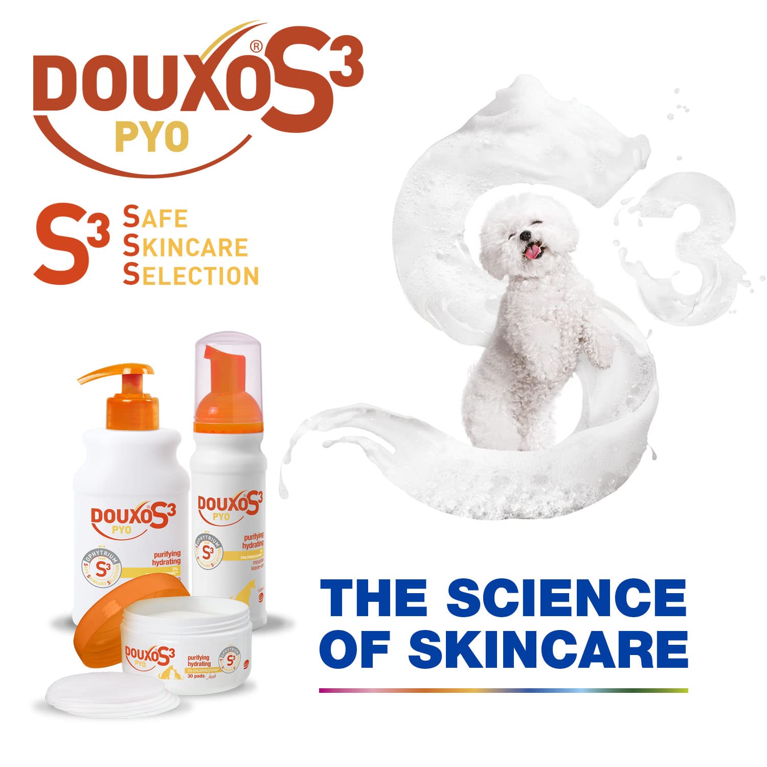 Douxo S3 PYO Antibacterial & Anti-Yeast Dog Mousse - Leave-On Waterless Formula | 150 ml