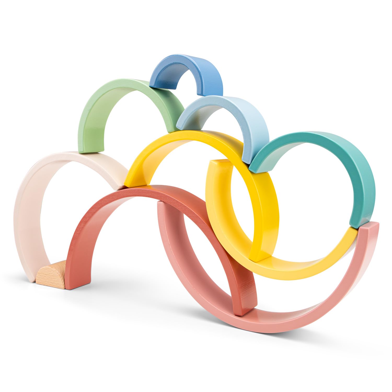 Woet Wooden Rainbow Stacker for Toddlers Age 12m+ - 10-Piece Arches, Non-Toxic Wood 4