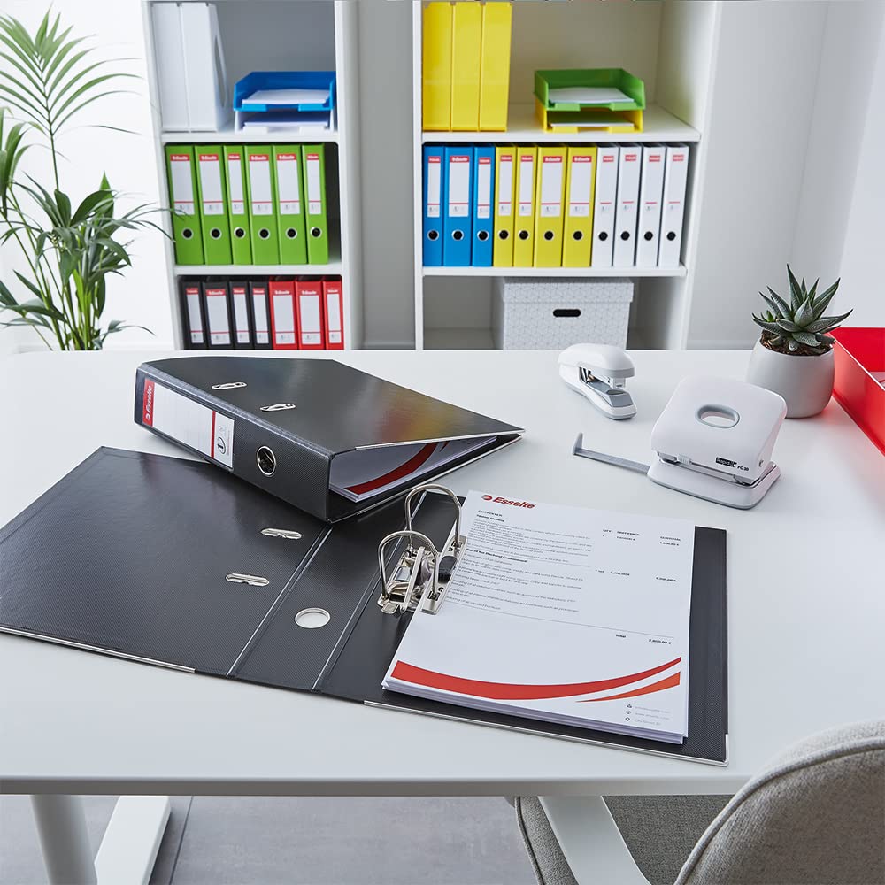 Esselte A4 Lever Arch File, Black, 72 mm Spine, Plastic, Vivida Range, 811370, 500 Sheets Capacity 5