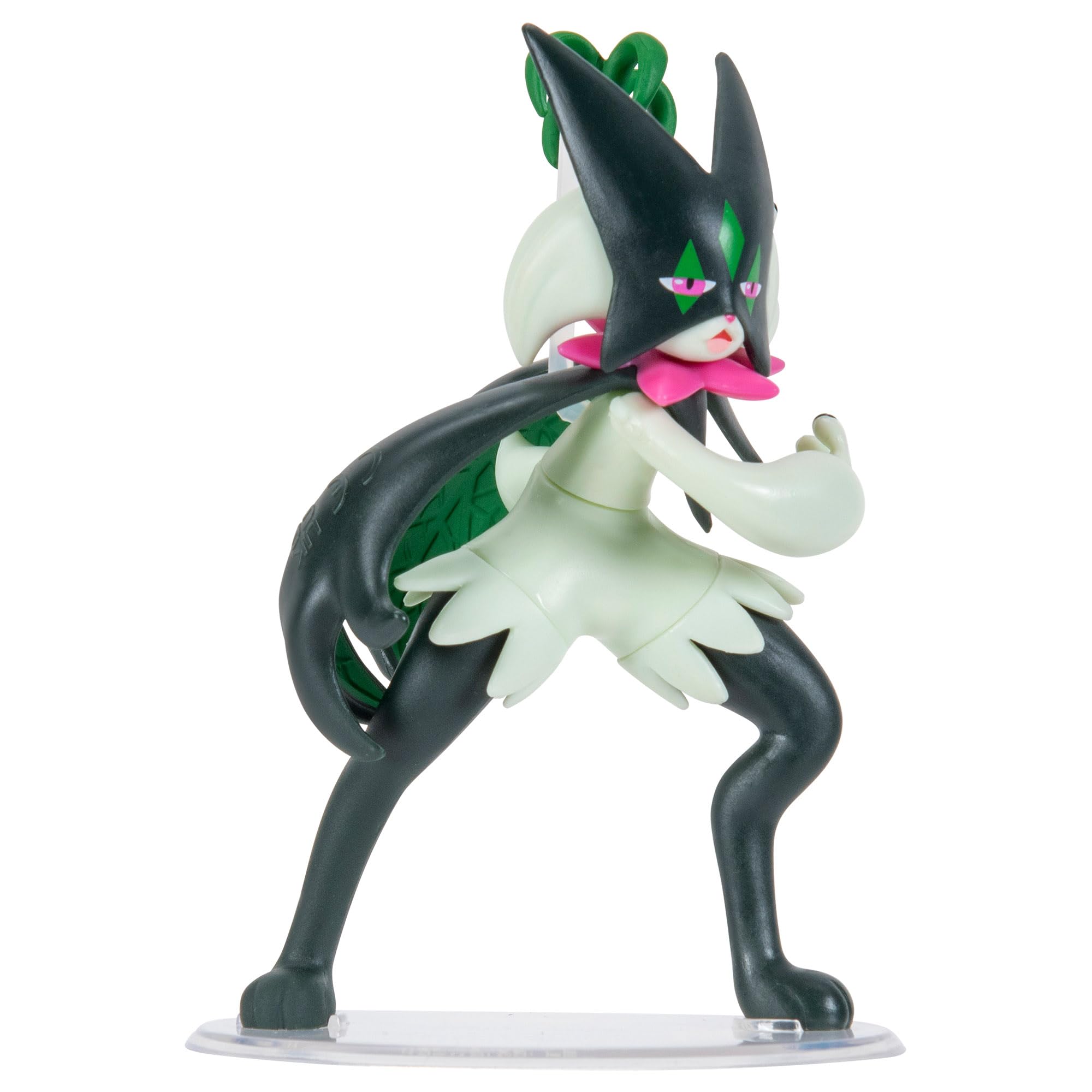 Pokémon Meowscarada Battle Feature Figure - 4.5-Inch Action Figure with Slash Attack 3