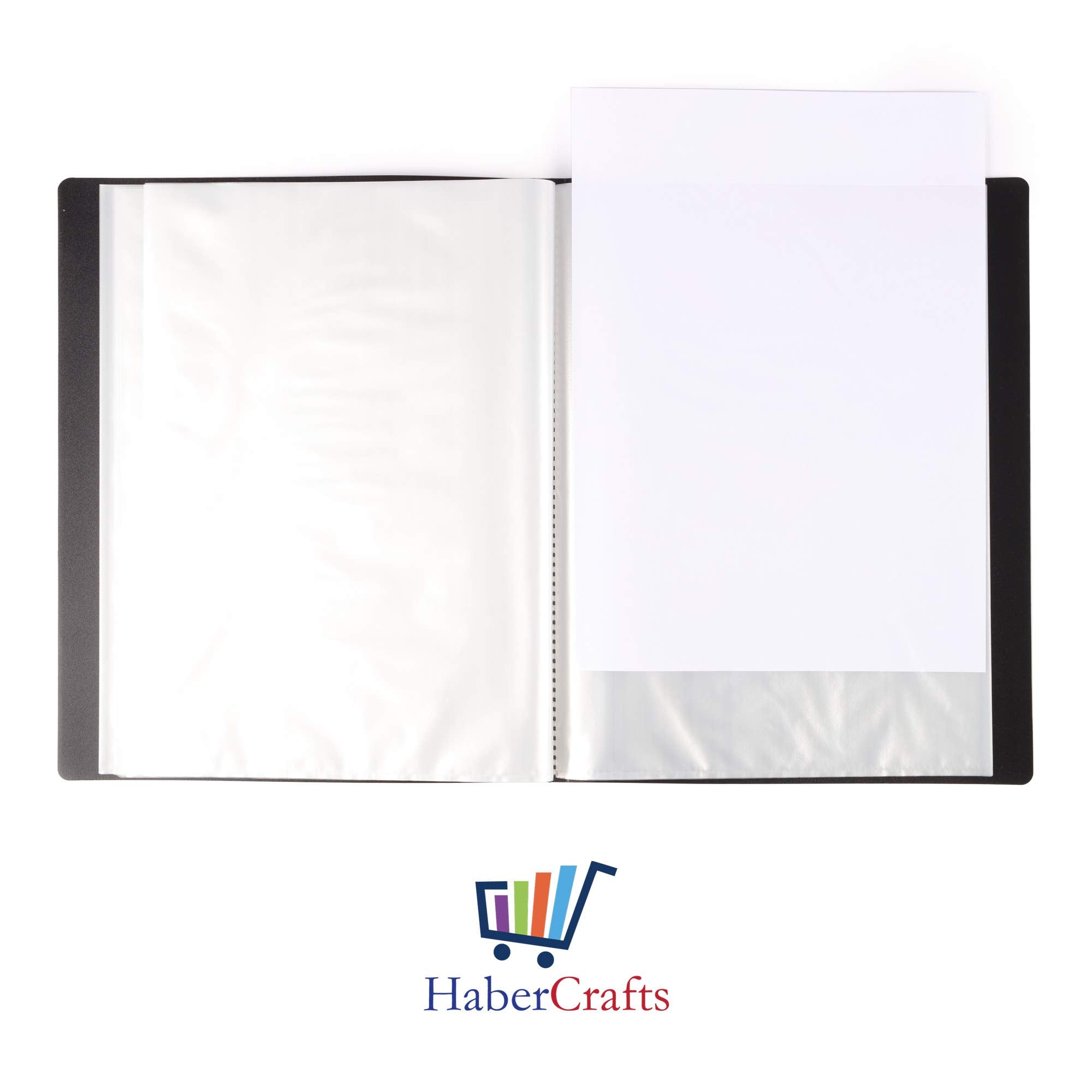 Habercrafts A4 Display Book Folder - 40 Pockets (80 Views) | Hard Flexible Cover | Pack of 3