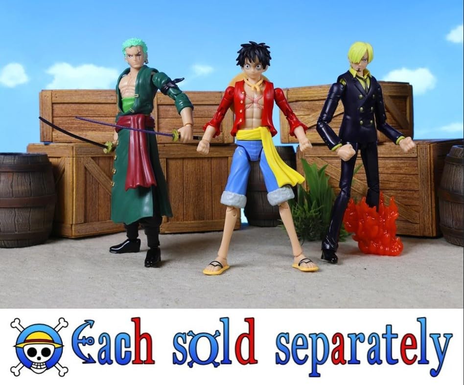 BANDAI Anime Heroes One Piece Monkey D. Luffy Dressrosa Version Action Figure | 17cm | Unisex Children 9