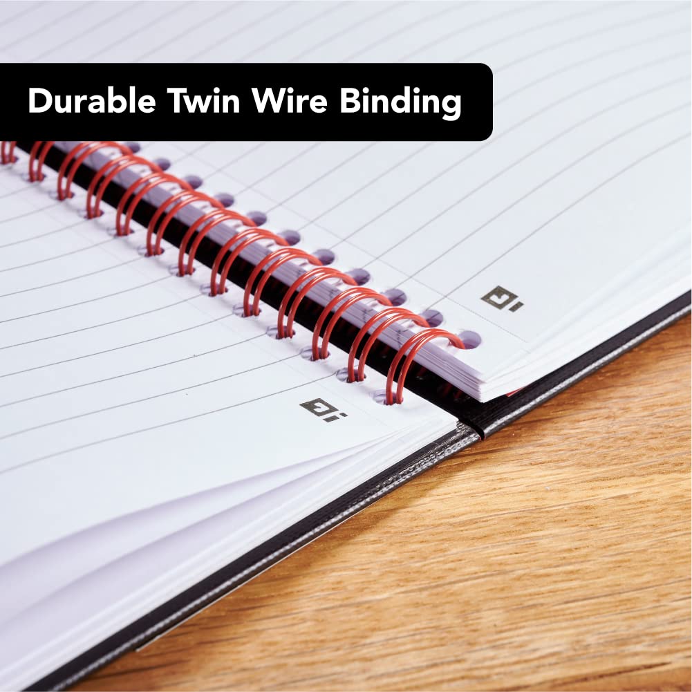 Black n' Red A4 Wirebound Notebook - Ruled, 140 Page, Black/Red Glossy Hardback 4