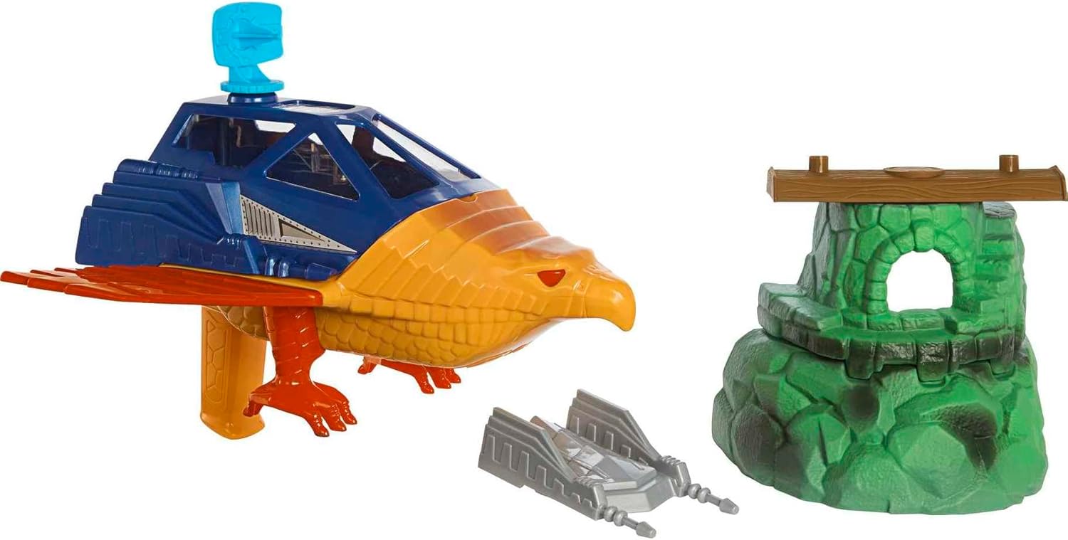 Masters of the Universe Origins Talon Fighter und Point Dread – 5,5 Zoll großes Fahrzeug- und Außenposten-Spielset für Kinder ab 6 Jahren