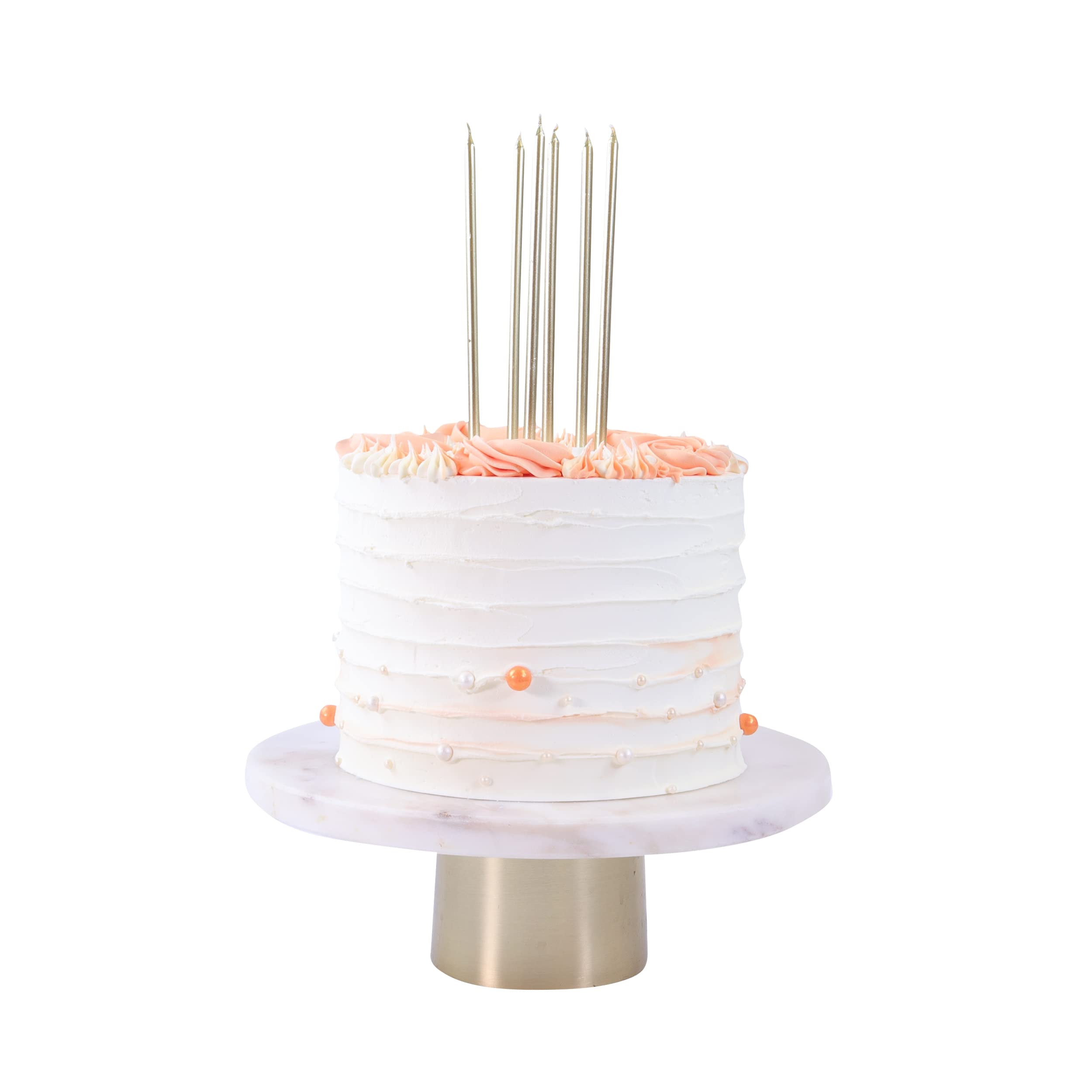 PME Gold Birthday Candles with White Holders - Extra Tall 7in, Pack of 16 4