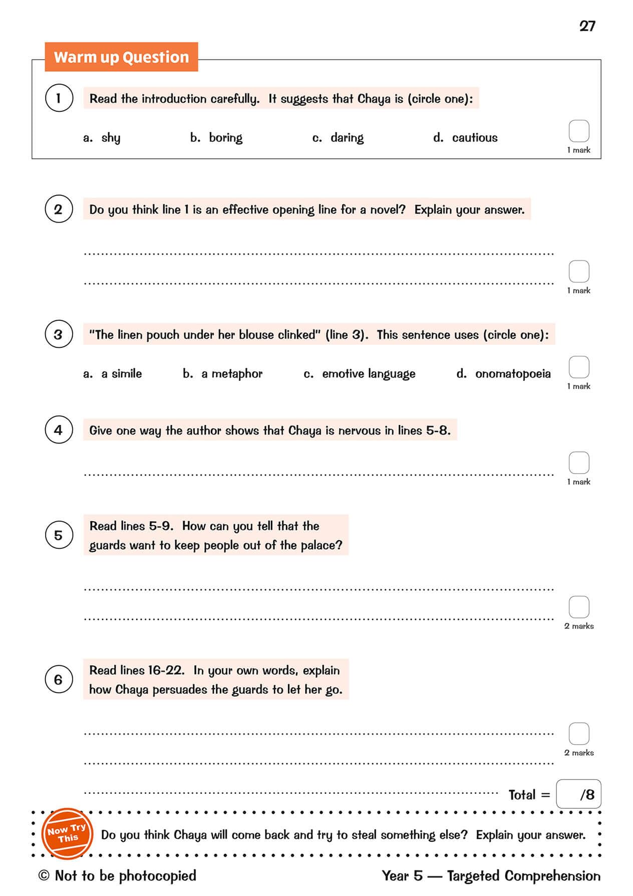 CGP New KS2 English Targeted Question Book: Year 5 Reading Comprehension Book 1 | Paperback | 33 Pages 3