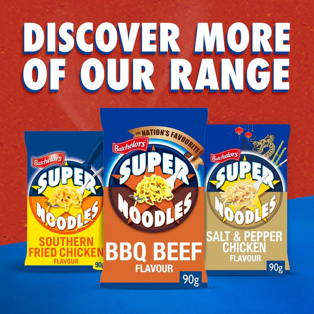 Batchelors Super Noodles - BBQ Flavour Instant Snack | 90g Single Pack 4