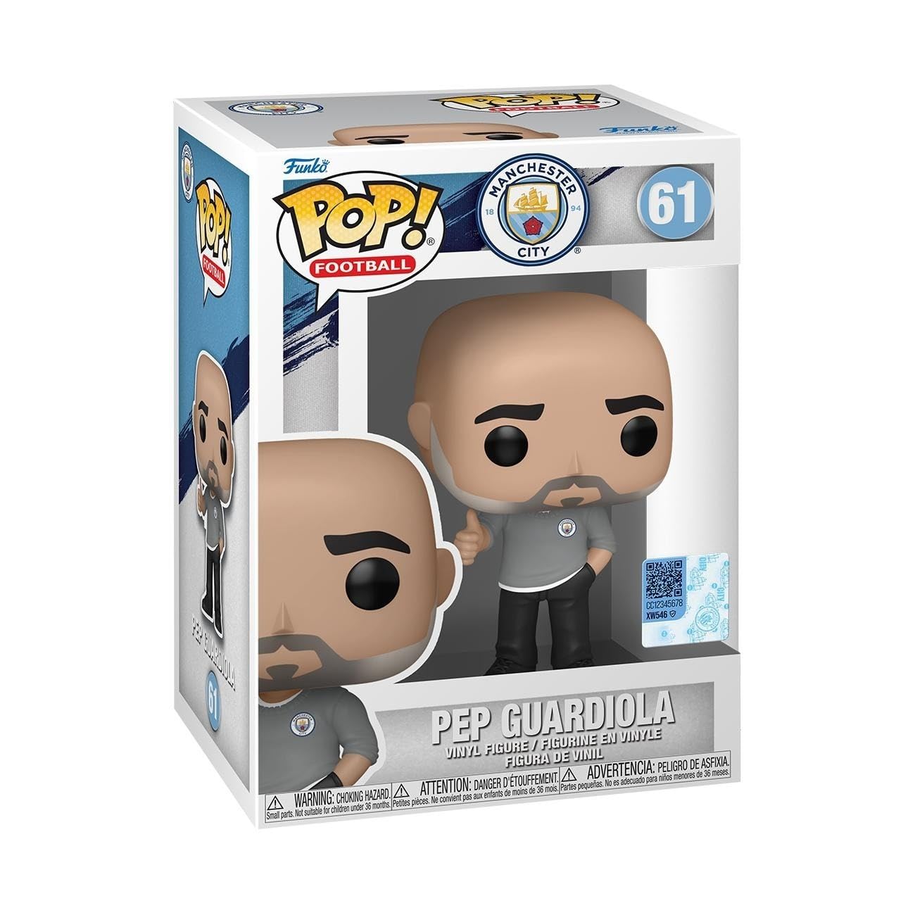Funko POP! Football: Mancity - Pep Guardiola - Manchester City FC - Collectable Vinyl Figure - Gift Idea - Official Merchandise - Toys Age 3+ for Kids & Adults - Sports Fans - Model Figure for Collectors