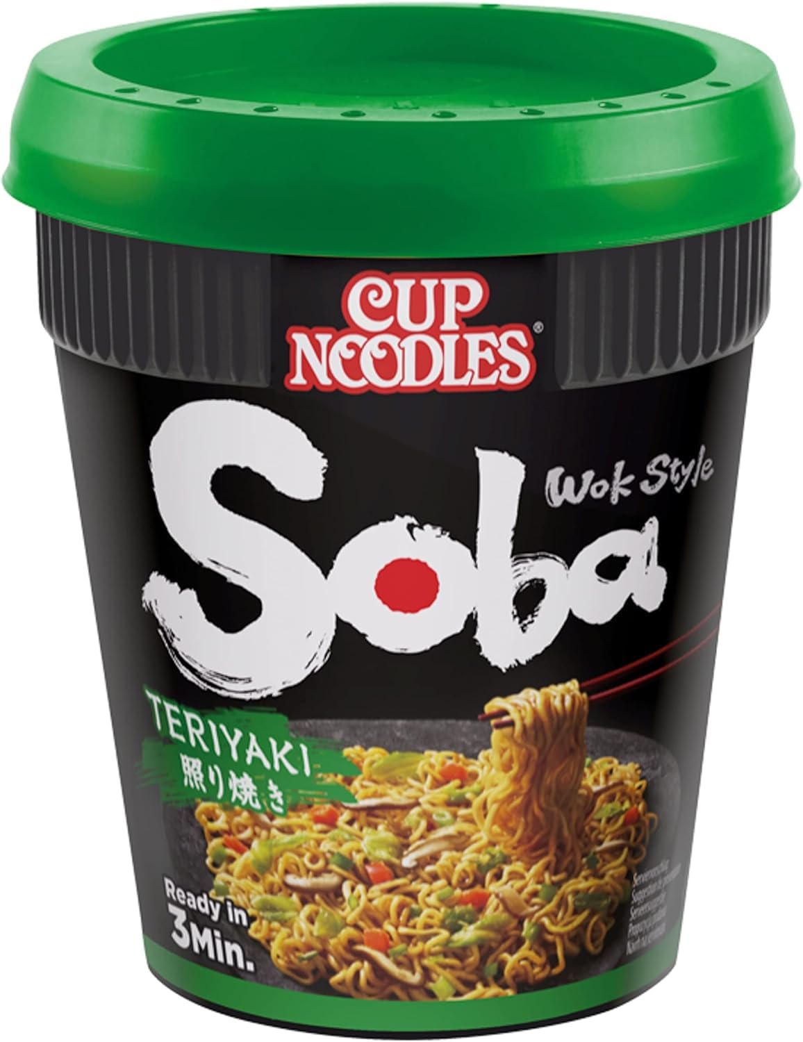NISSIN Cup Noodles Soba Wok Style Teriyaki Flavoured Instant Noodles, 90 g (Pack of 8)