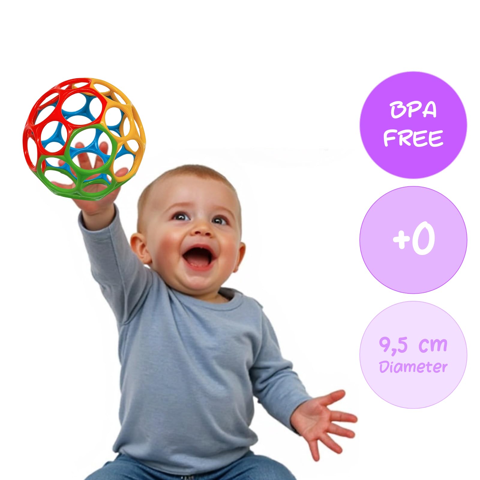 DOHE Educa Sensory Ball for Babies - Easy Grip, Flexible, BPA-Free | 0-24 Months