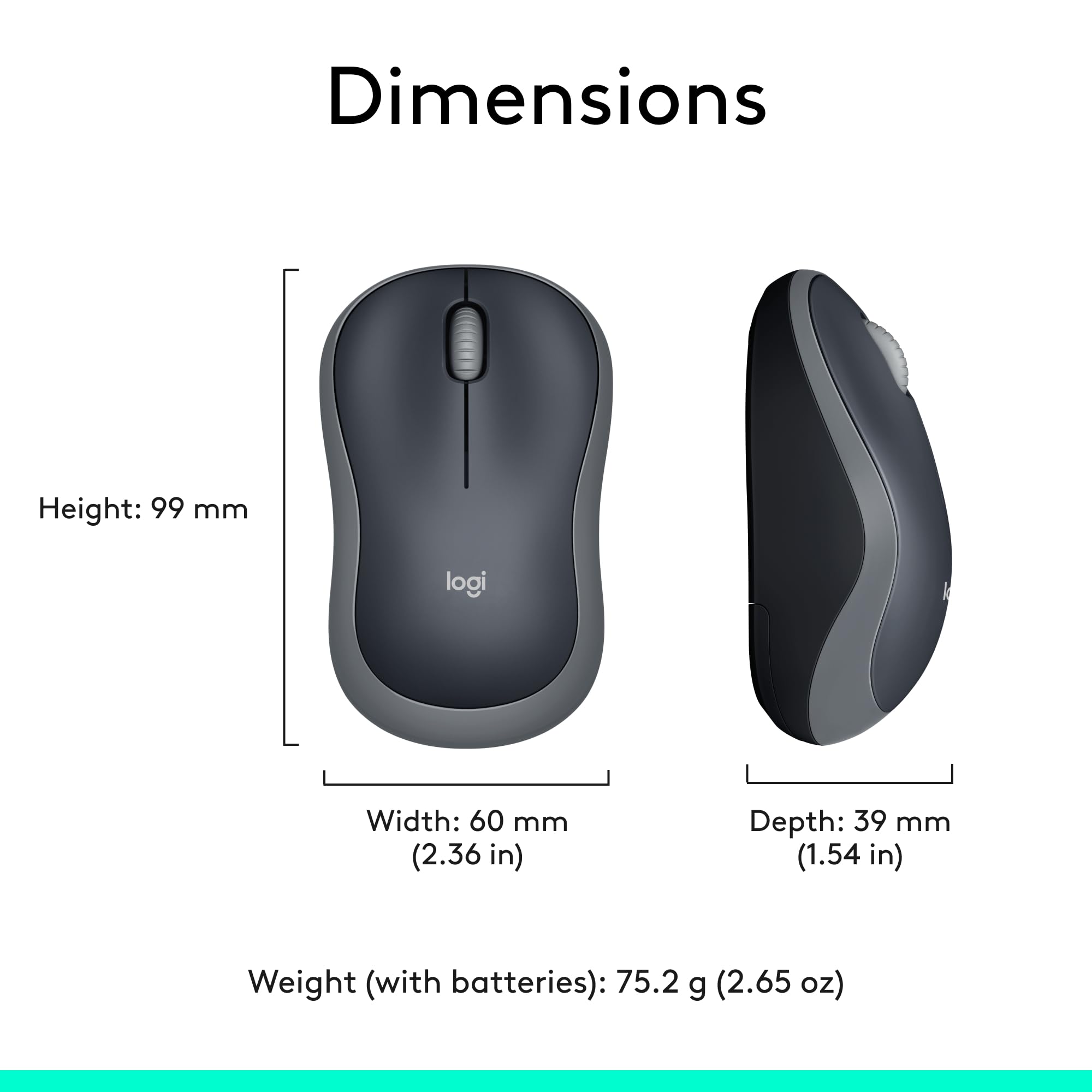 Logitech M185 Wireless Mouse - 12-Month Battery Life | 1000 DPI Optical Tracking | Ambidextrous 9