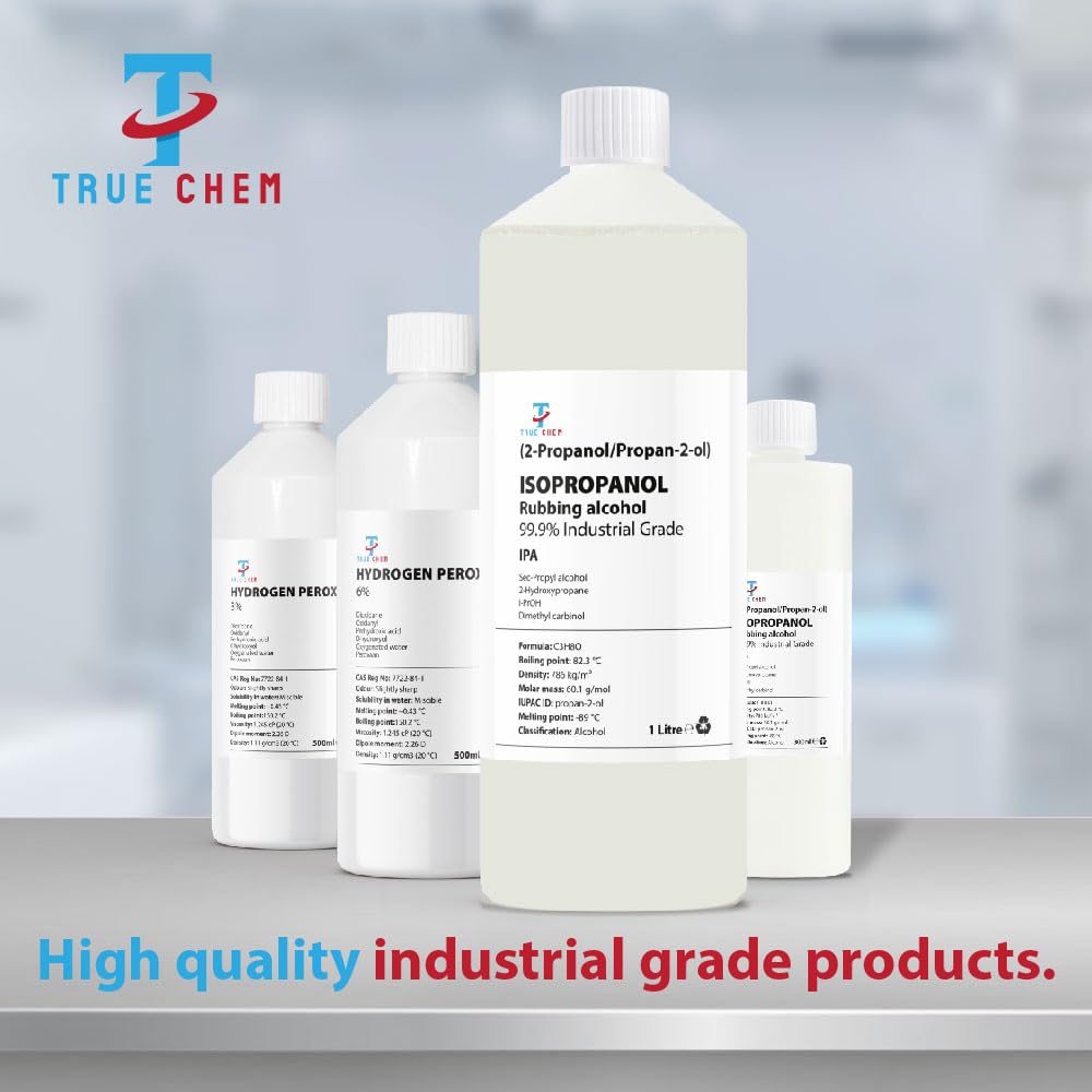 True Chem Hydrogen Peroxide 6% Solution - Multi-Purpose Cleaner & Stain Remover | 500ml 6
