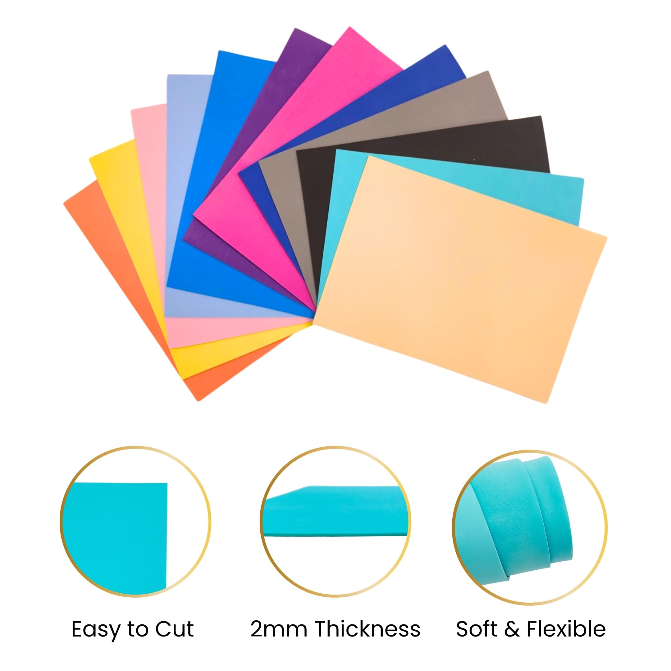 Janrax Grey EVA Foam Sheets A4 2mm Thick Craft Foam | Pack of 10 3