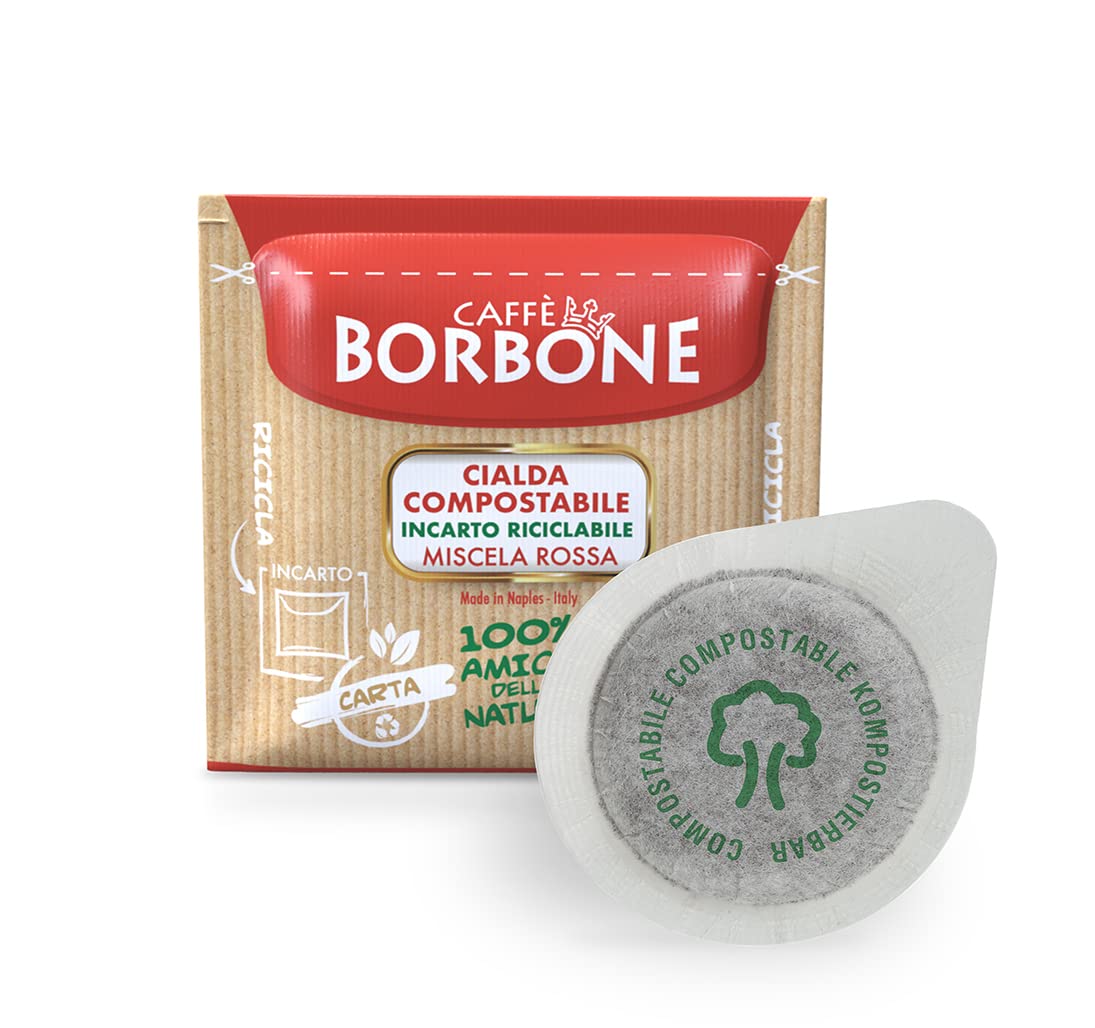 CAFFÈ BORBONE Red Blend Compostable ESE Coffee Pods - 50 Count | Intensity 9.5