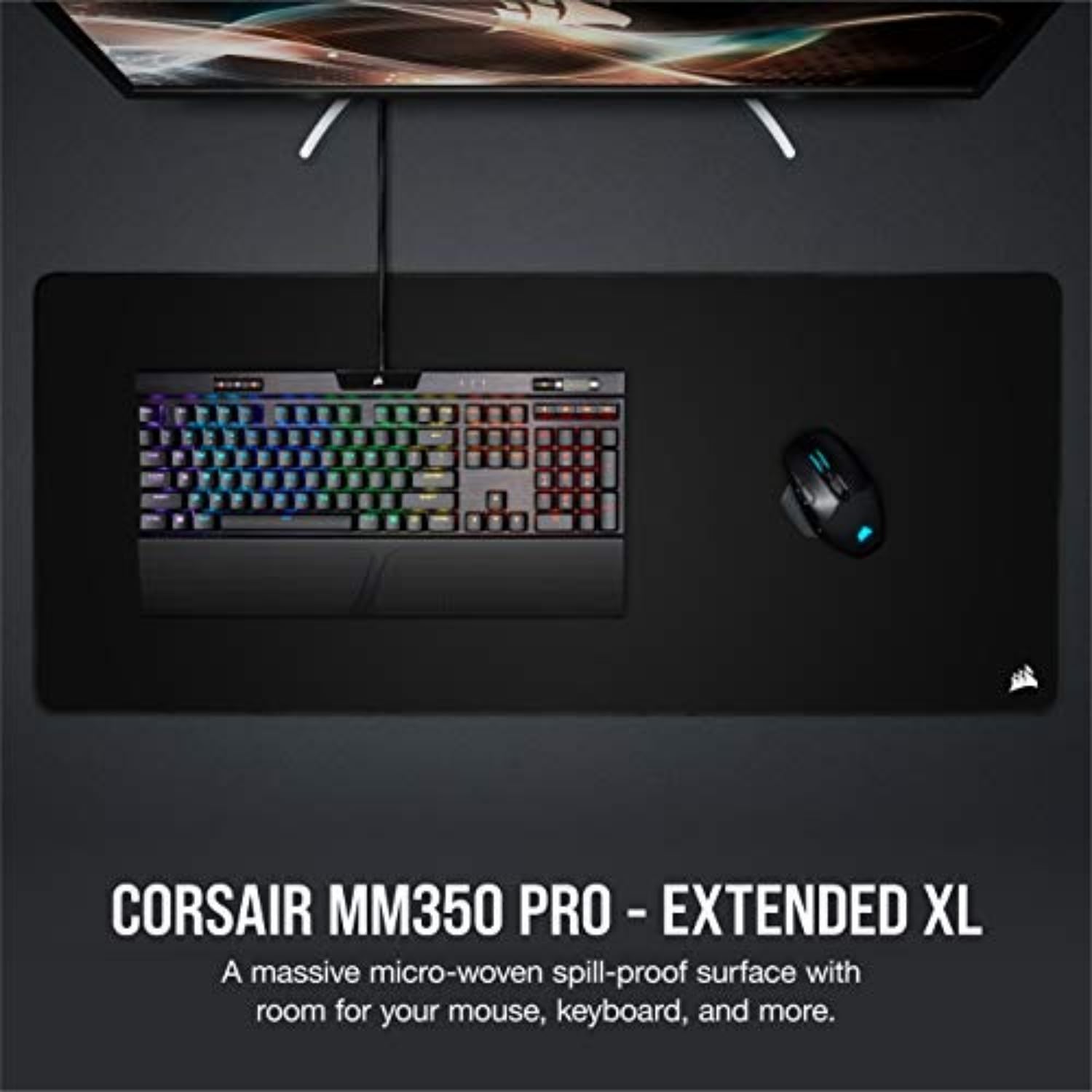 Corsair MM350 PRO Premium Spill-Proof, Stain-Resistant Cloth Gaming Mouse P 3