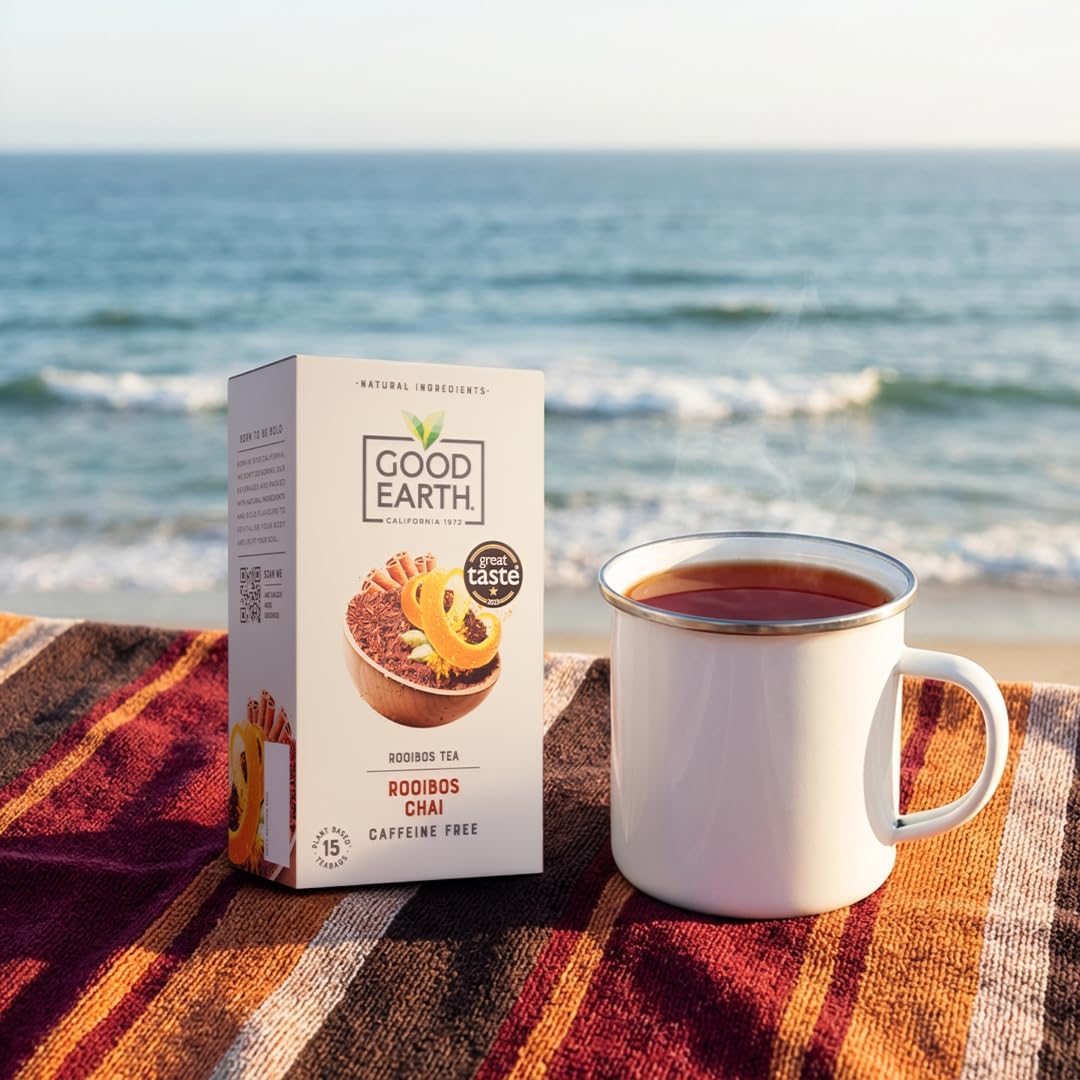 Good Earth Tea Co. Rooibos Chai Tea Bags - Naturally Caffeine Free, Spiced Blend | 15 Count 6