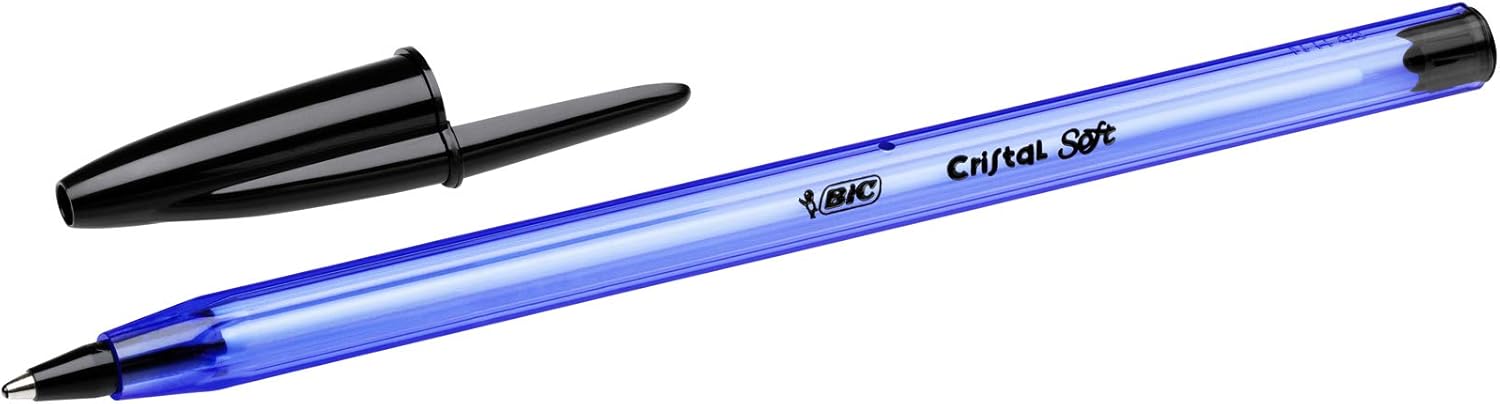BIC 921263 Cristal Soft Ballpoint Pens Non-Retractable Black Box of 50 3