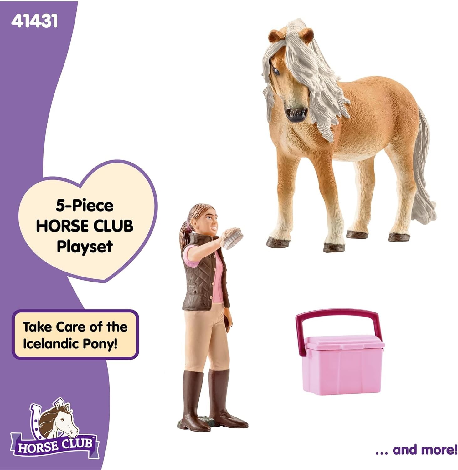 Schleich Horse Club Groom with Icelandic Pony Mare Playset | Model 41431 | Ages 5+ 5