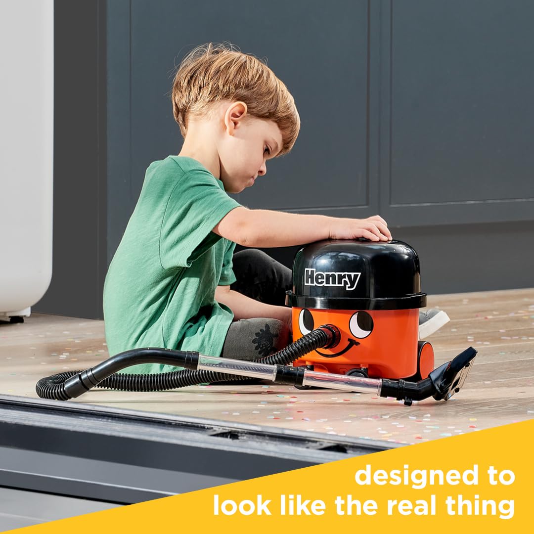 Casdon Henry Vacuum Cleaner Toy - Real Suction Function | Includes Nozzle Accessories | Ages 3+ 4
