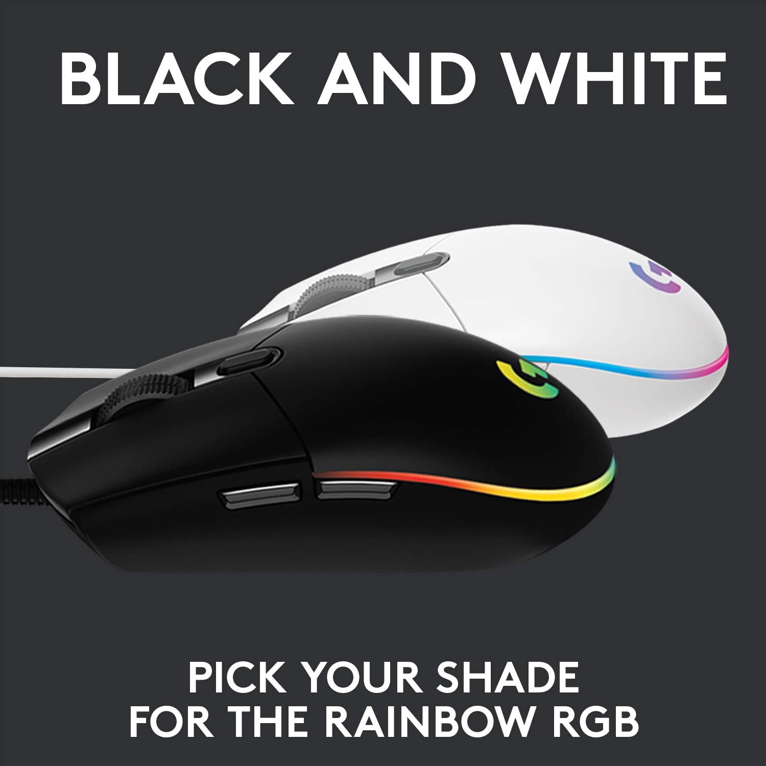 Logitech G203 LIGHTSYNC Gaming Mouse with Customizable RGB Lighting, 6 Programmable Buttons, Gaming Grade Sensor, 8K DPI Tracking, Lightweight - White 5