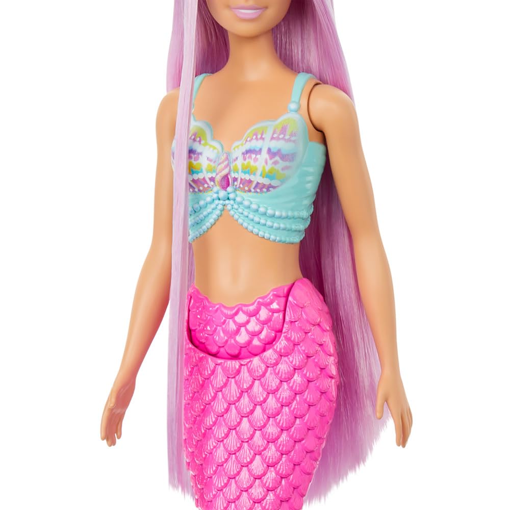 Barbie Mermaid Doll with 7-Inch Pink Fantasy Hair and Styling Accessories | Model HRR00
