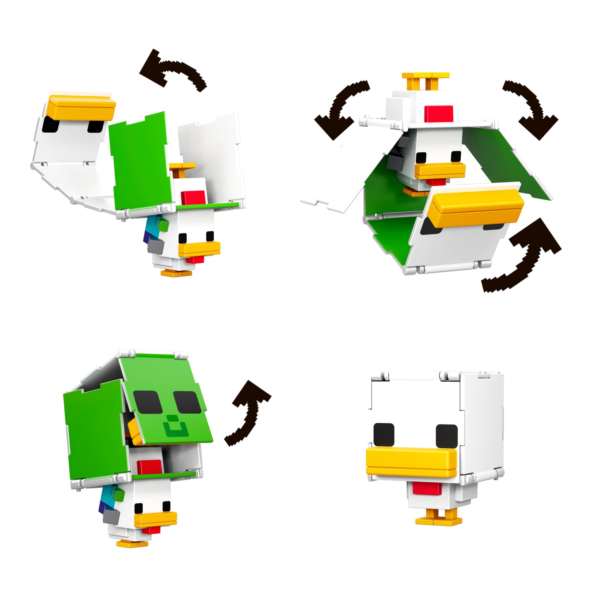 Minecraft Flippin’ Figs Sheep & Chicken 2-Pack - 2-in-1 Transforming Action Figures for Ages 6+