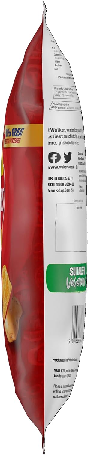 Walkers Ready Salted Multipack Chips 6x25g 3